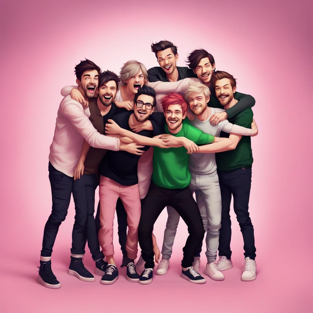 Famous Personalities and Pop Stars Hugging: Digital Matte Pa...