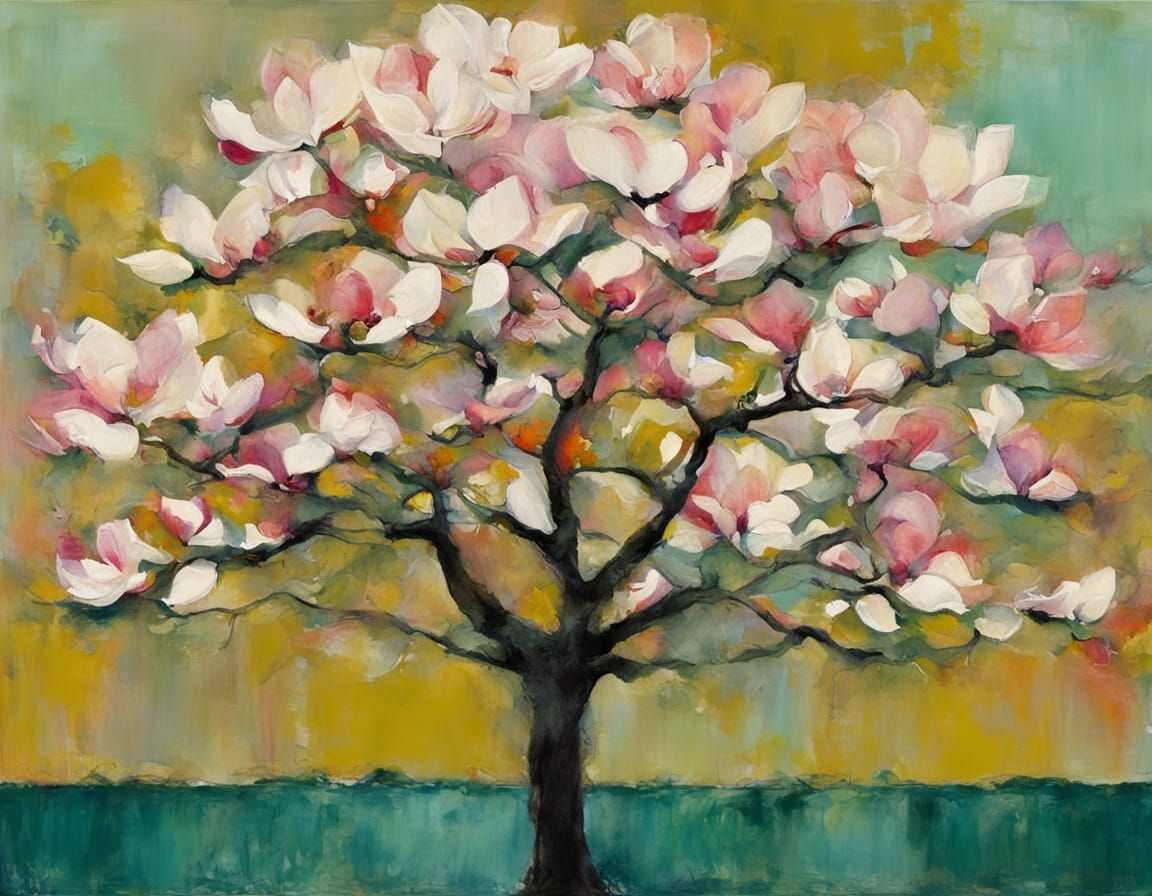 Rothko-Inspired Abstract Magnolia Tree Colors