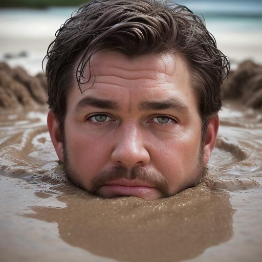 Man Sinking in Quicksand: Professional Portrait Photography