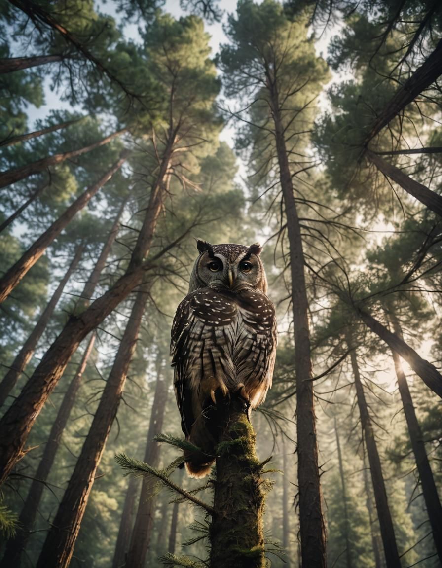 Spotted Owl in Old-Growth Forest Film Still