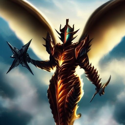 Angelic Dragon Knight in Divine Light