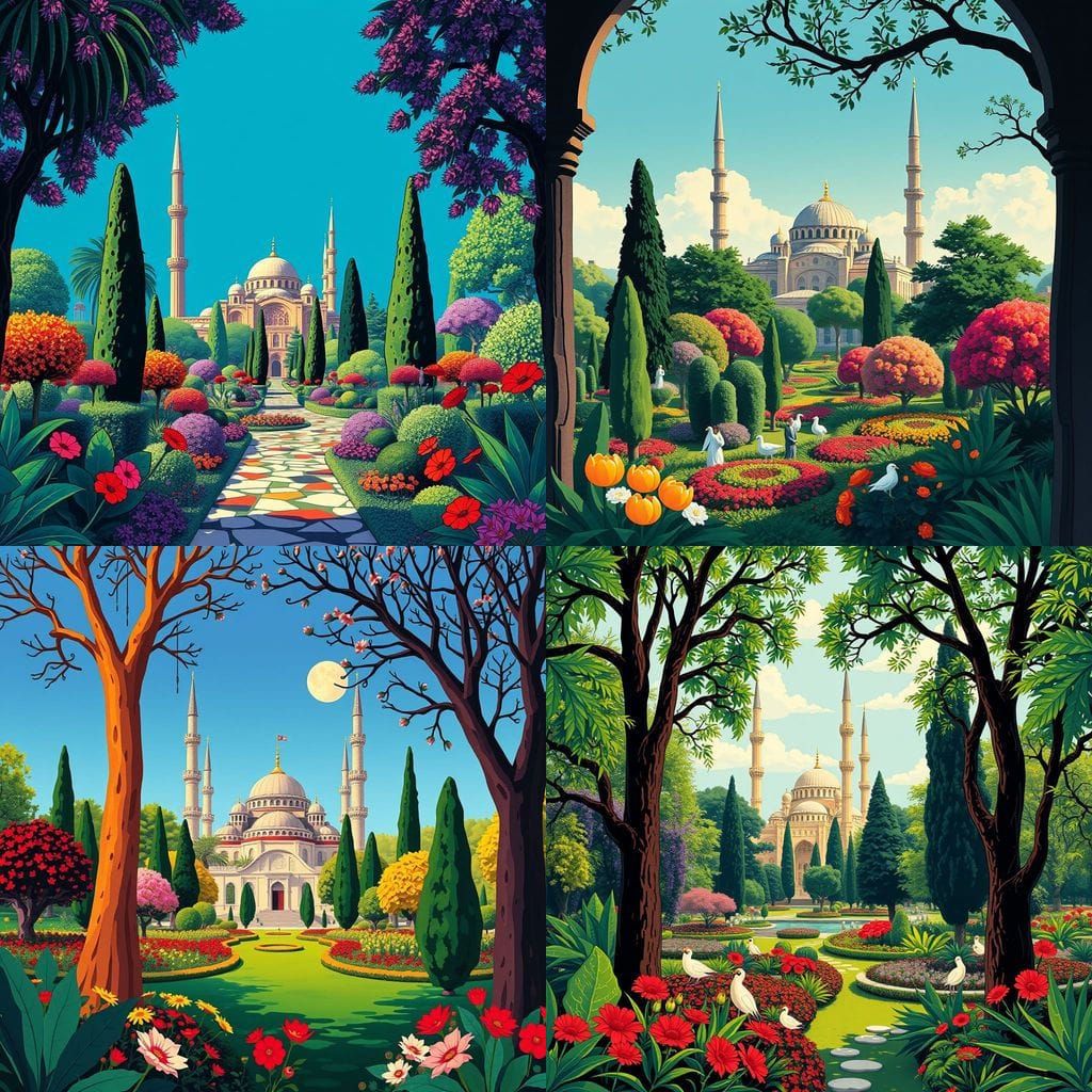 Enchanted Mosque in a Paradise Garden, in Pre-Renaissance Go...