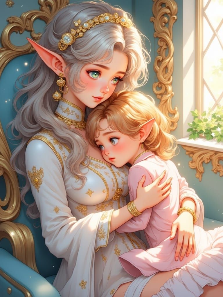 Delicate Anime Scene with Frieren and Astra