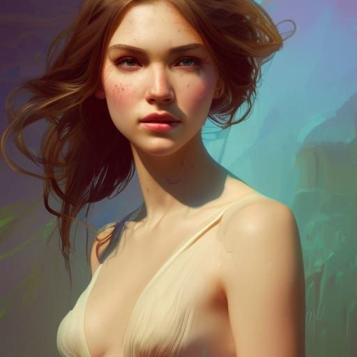 Detailed Portrait in Dynamic Lighting, Trending Artstation S...