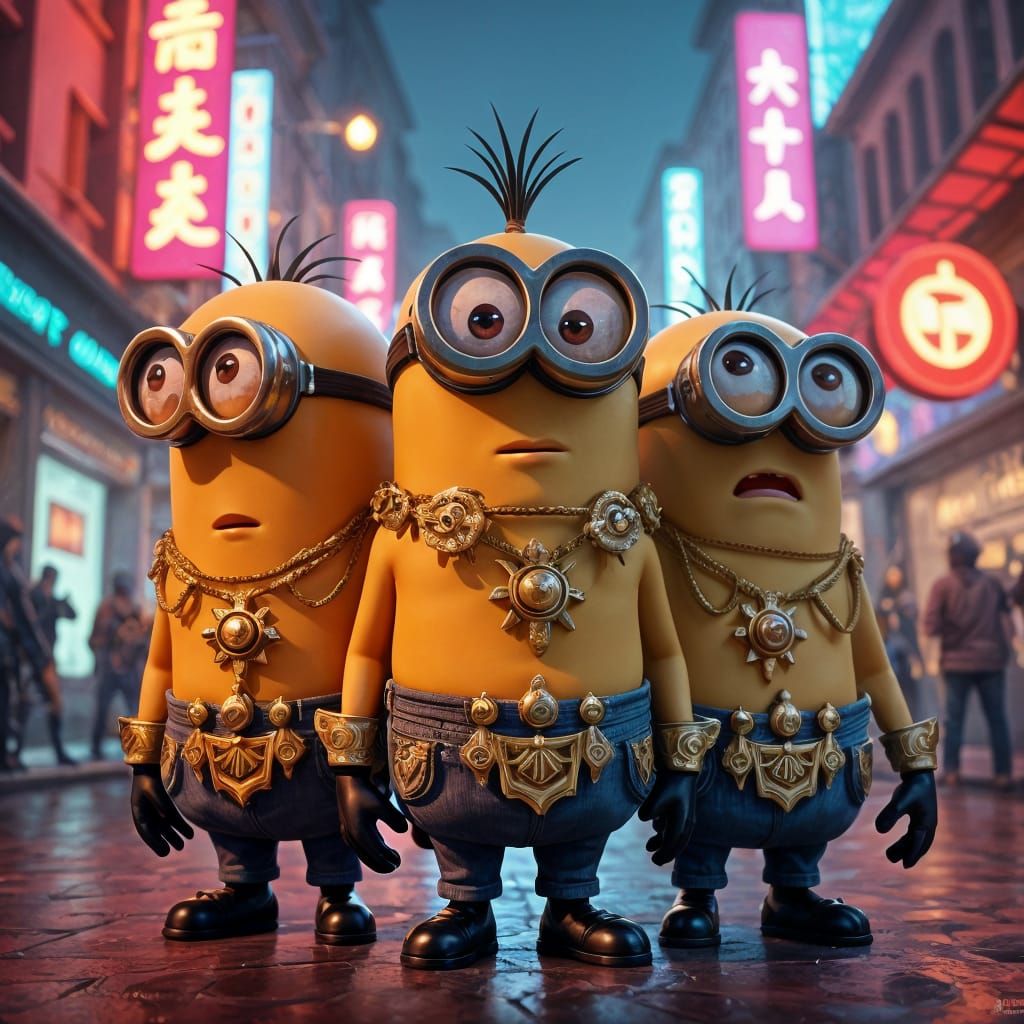 Rich Minions in Gangster Style: Fantasy Concept Art