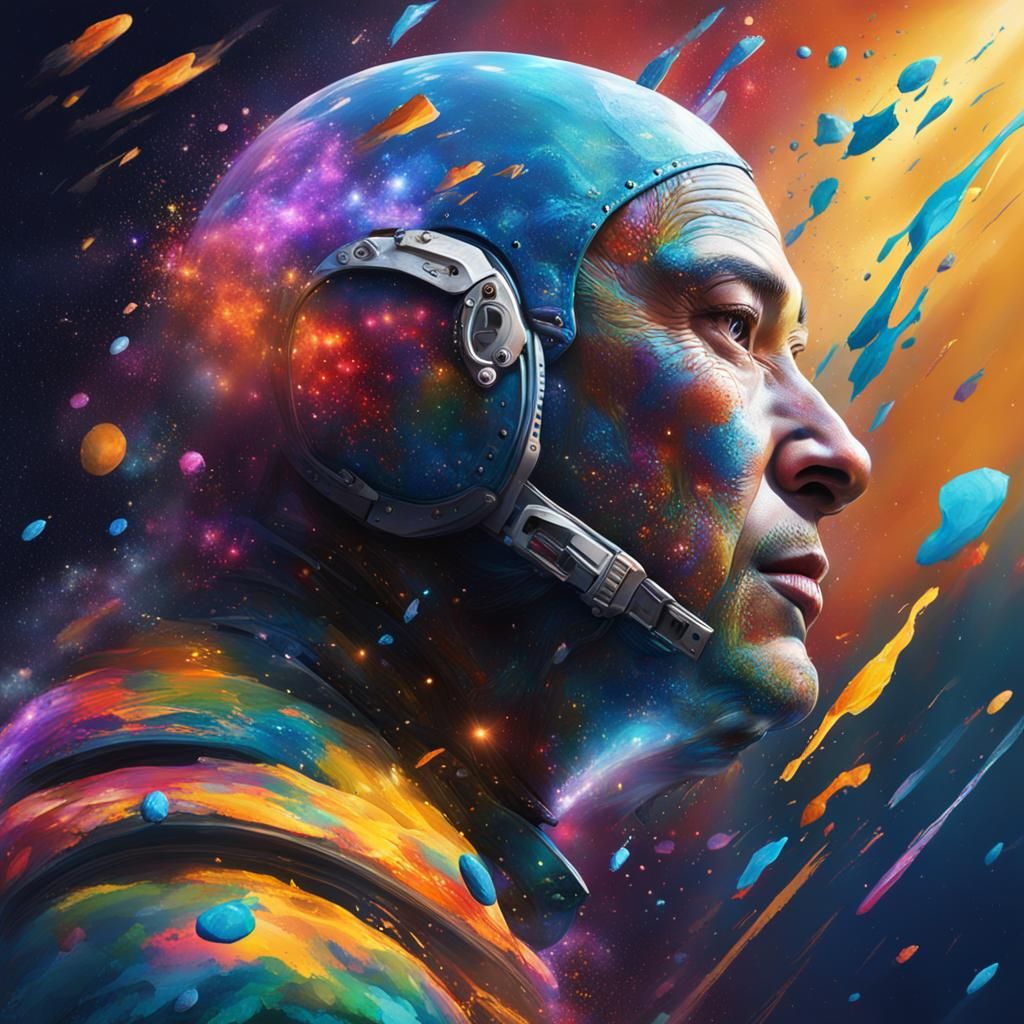Hyperrealistic Galaxy Splash Art with Dramatic Lighting