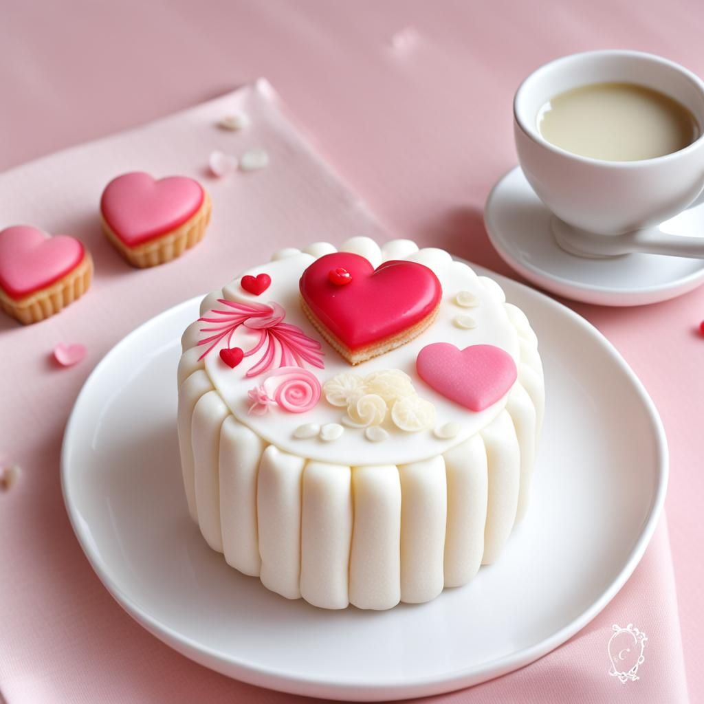 Pink Heart Mooncake: Simple Sweet Dessert