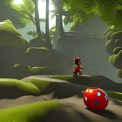 Super Mario 3D Render with Shading