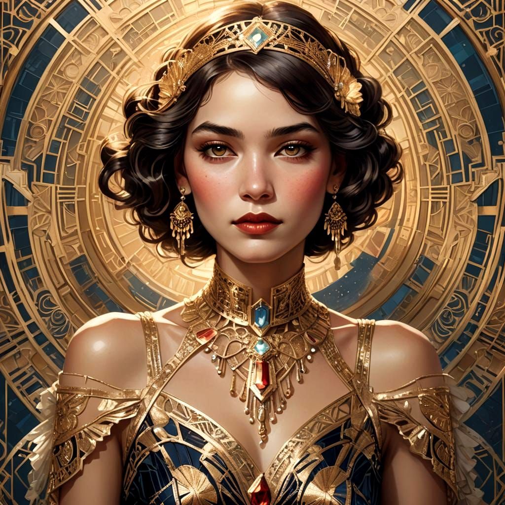 Hyperdetailed Dog Portrait by Rutkowski, Artgerm, and Mucha