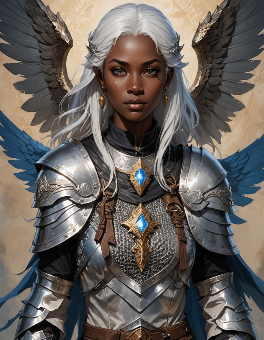 Aasimar Cleric of Light Portrait: Fantasy Concept Art