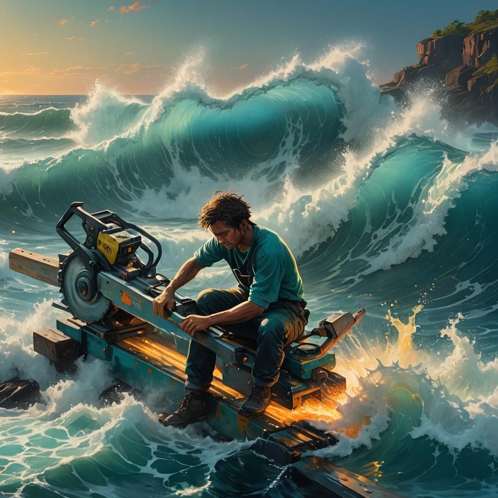 Hyperrealistic Ocean Saw Concept Art