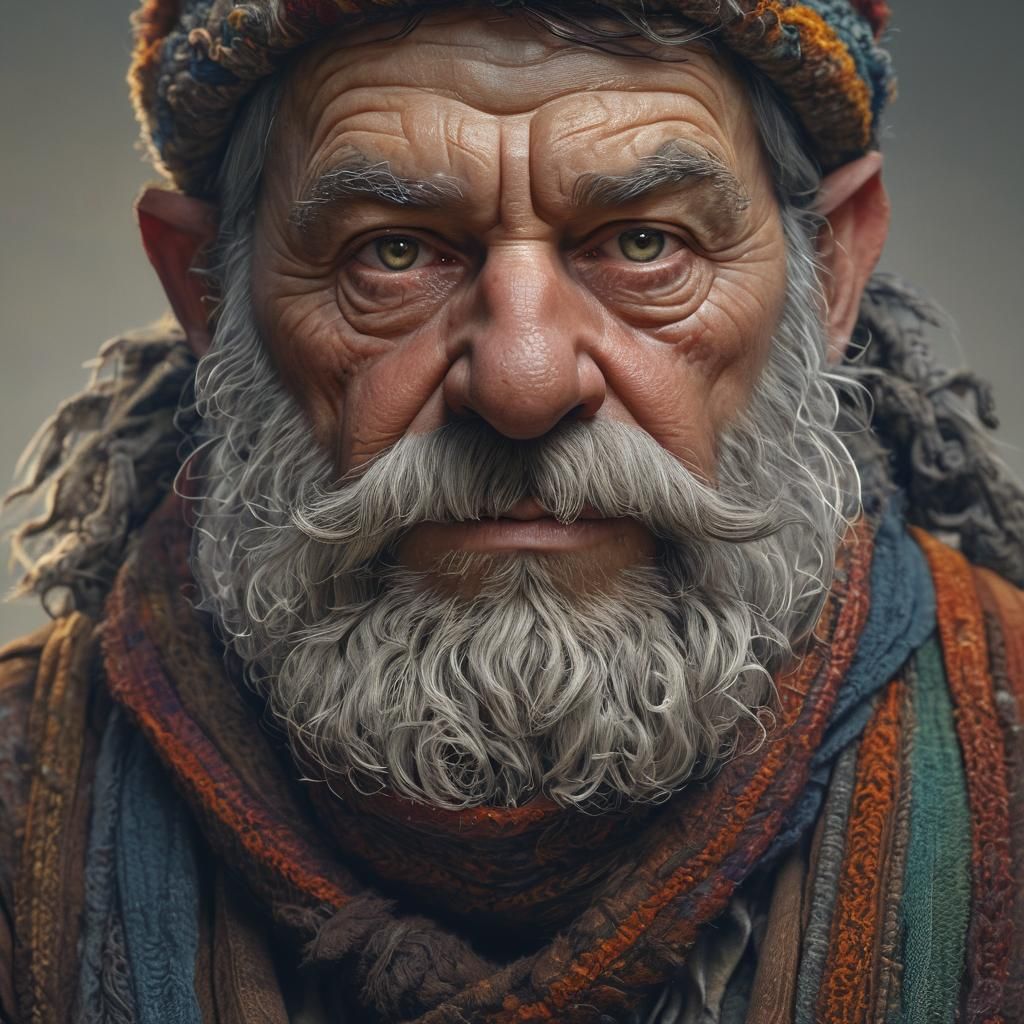 Dwarf Alchemist Portrait in Hyper-Realistic Style