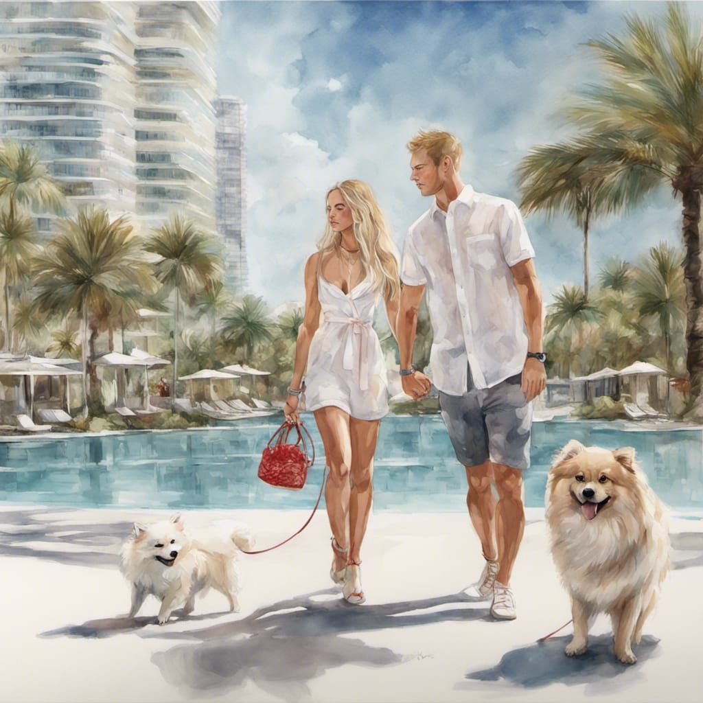 Watercolor Painting of Jade Signature with Figures