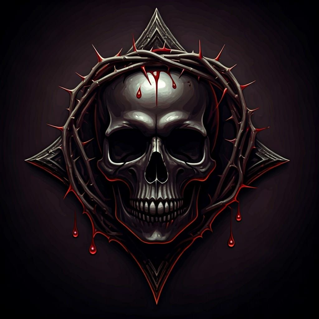 Gothic Spider Queen Emblem in Dark Fantasy Style