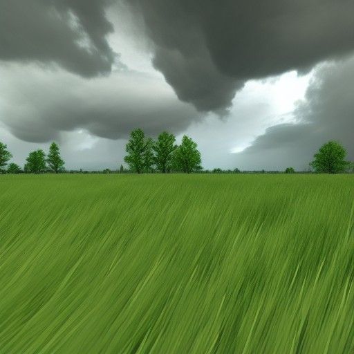 Dramatic Storm Clouds Over Green Field