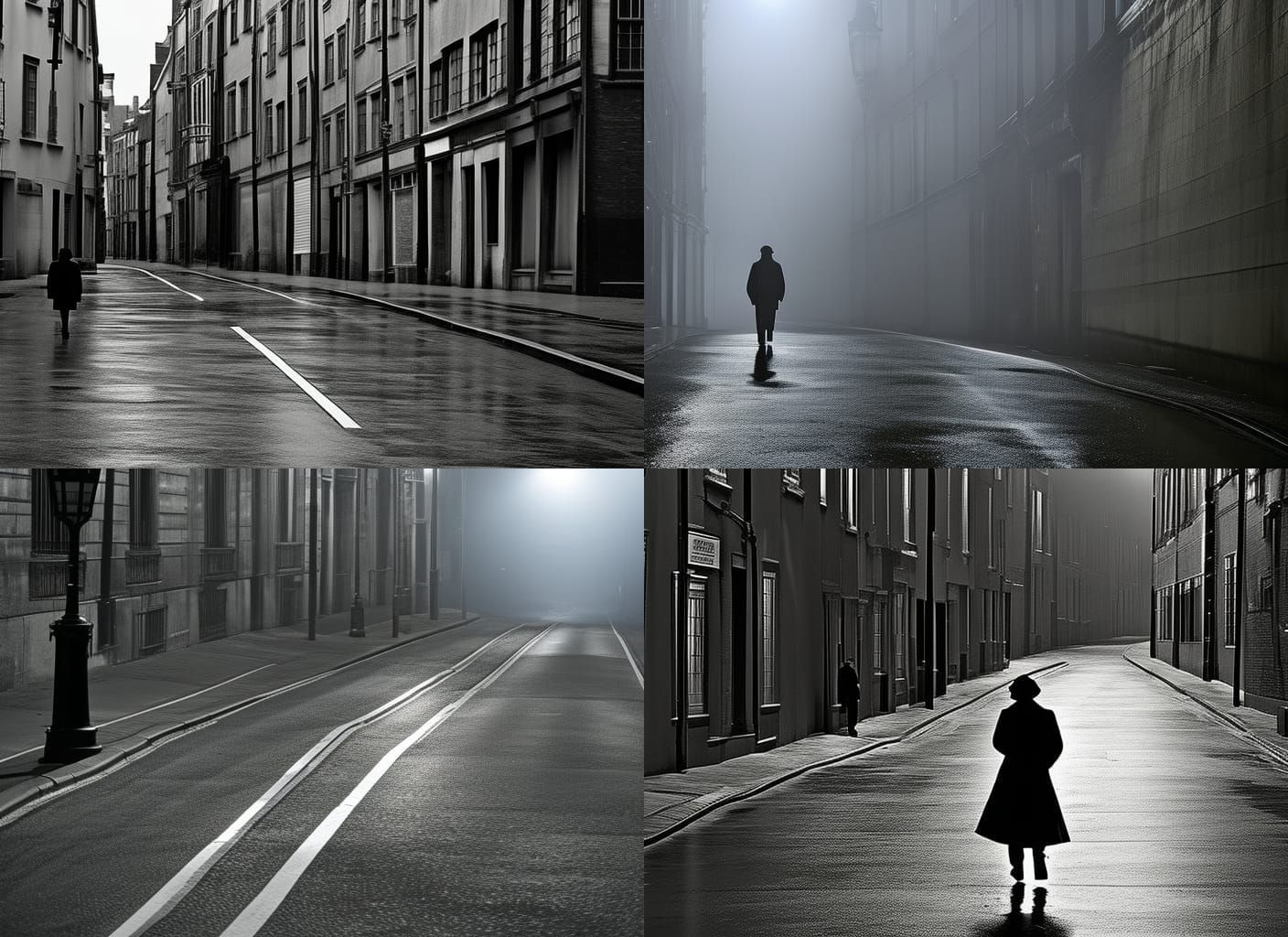 Film Noir Private Investigator in Rainy City