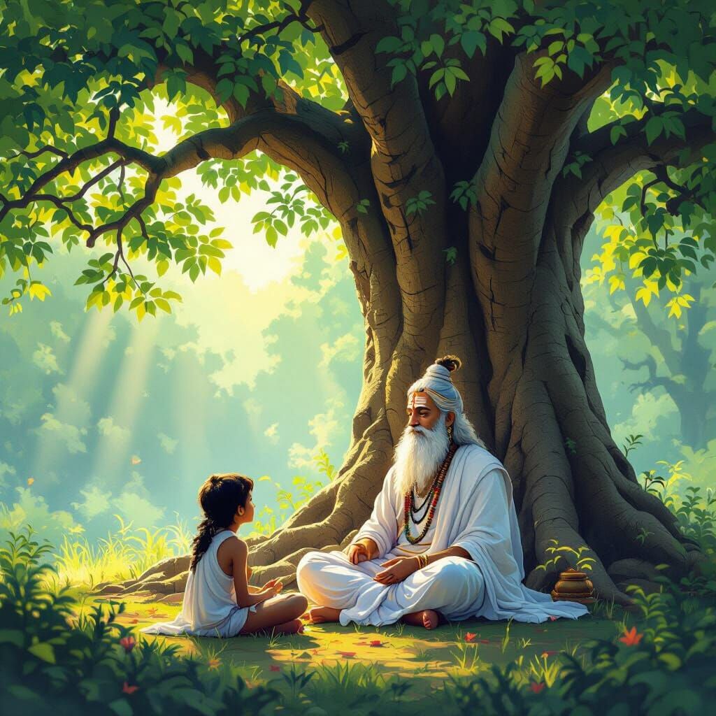 Spiritual Teaching Under Banyan Tree