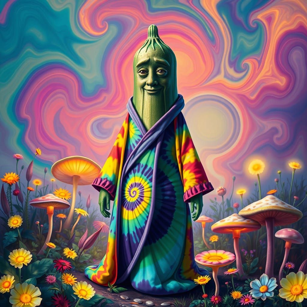 Surreal Zucchini Melts in a Kaleidoscope of Colors