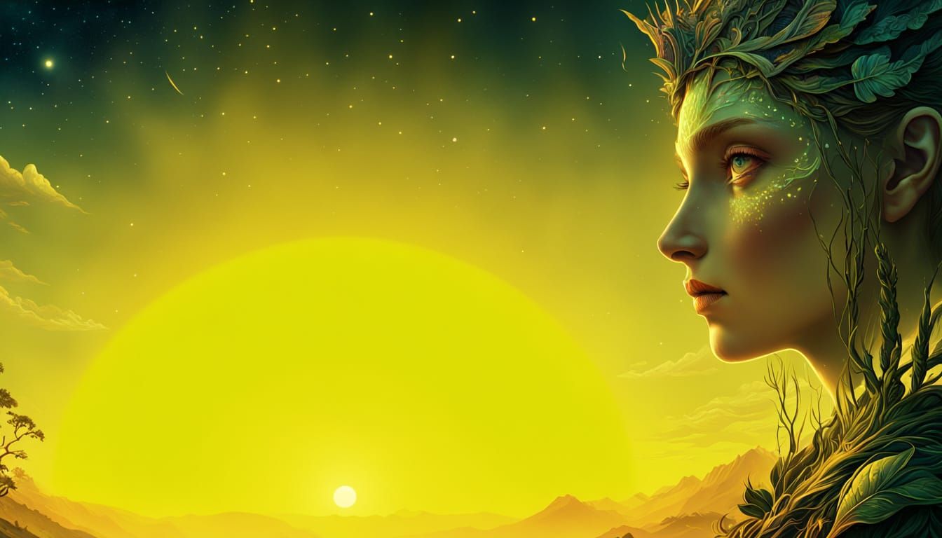 Magnificent Nature Scene in the Style of Golden Age Illustra...