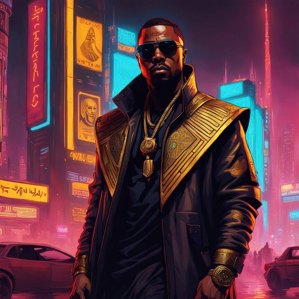 Nas as Egyptian God in Cyberpunk 2099
