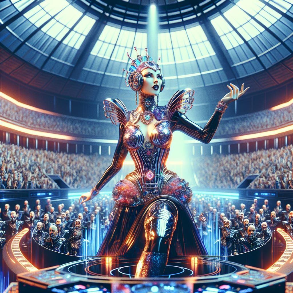 Electrifying Pop Star Performance in Fantasy Concert