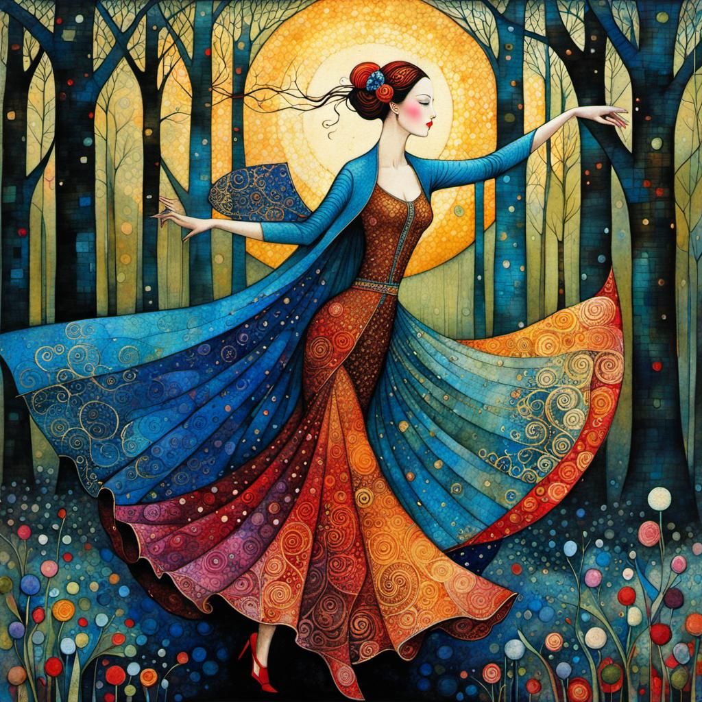 Windy Spring Dance in Art Brut Style