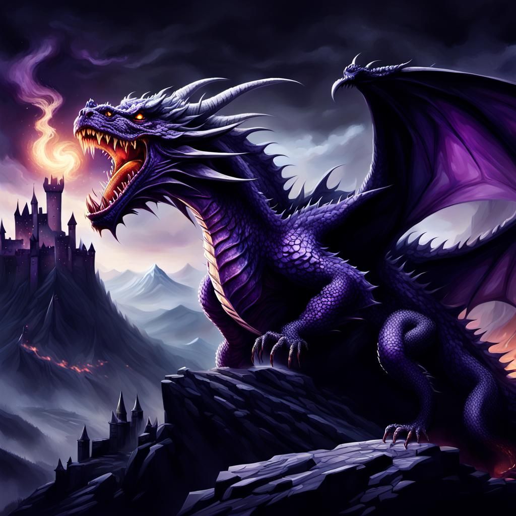 Dragon's Breath: Dark Fantasy Illustration in 8K