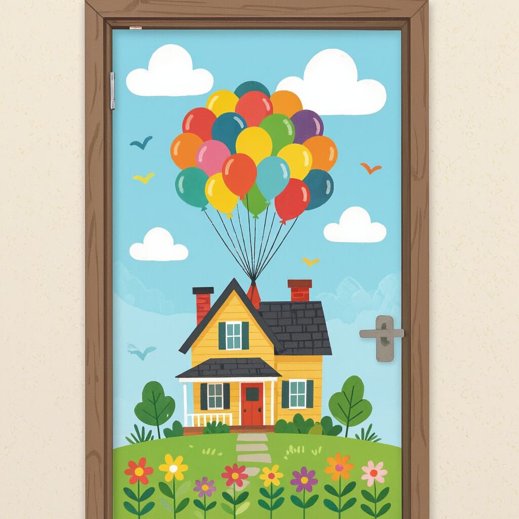 Up House Balloon Banner for Classroom Door
