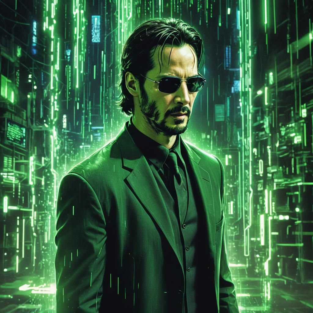 Keanu Reeves as Neo in The Matrix Concept Art