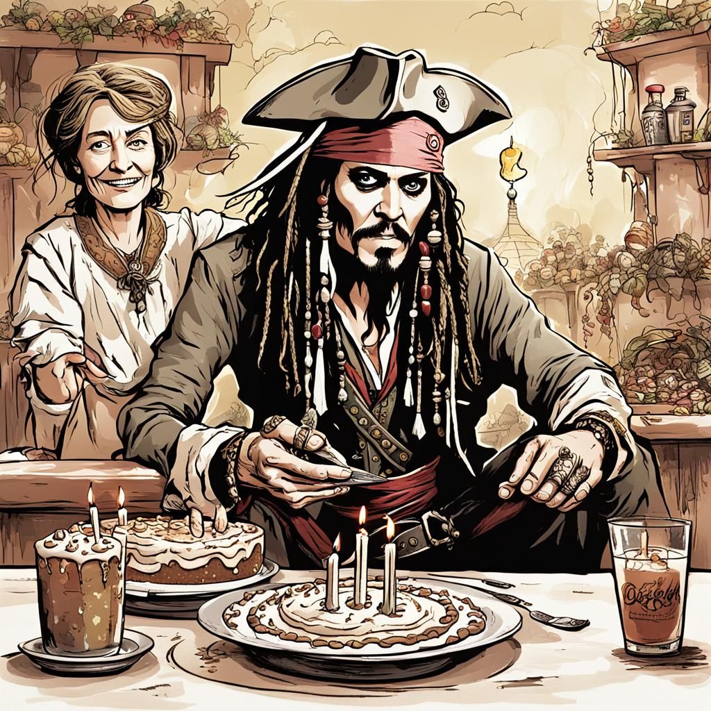 Jack Sparrow celebrates his birthday with his mother