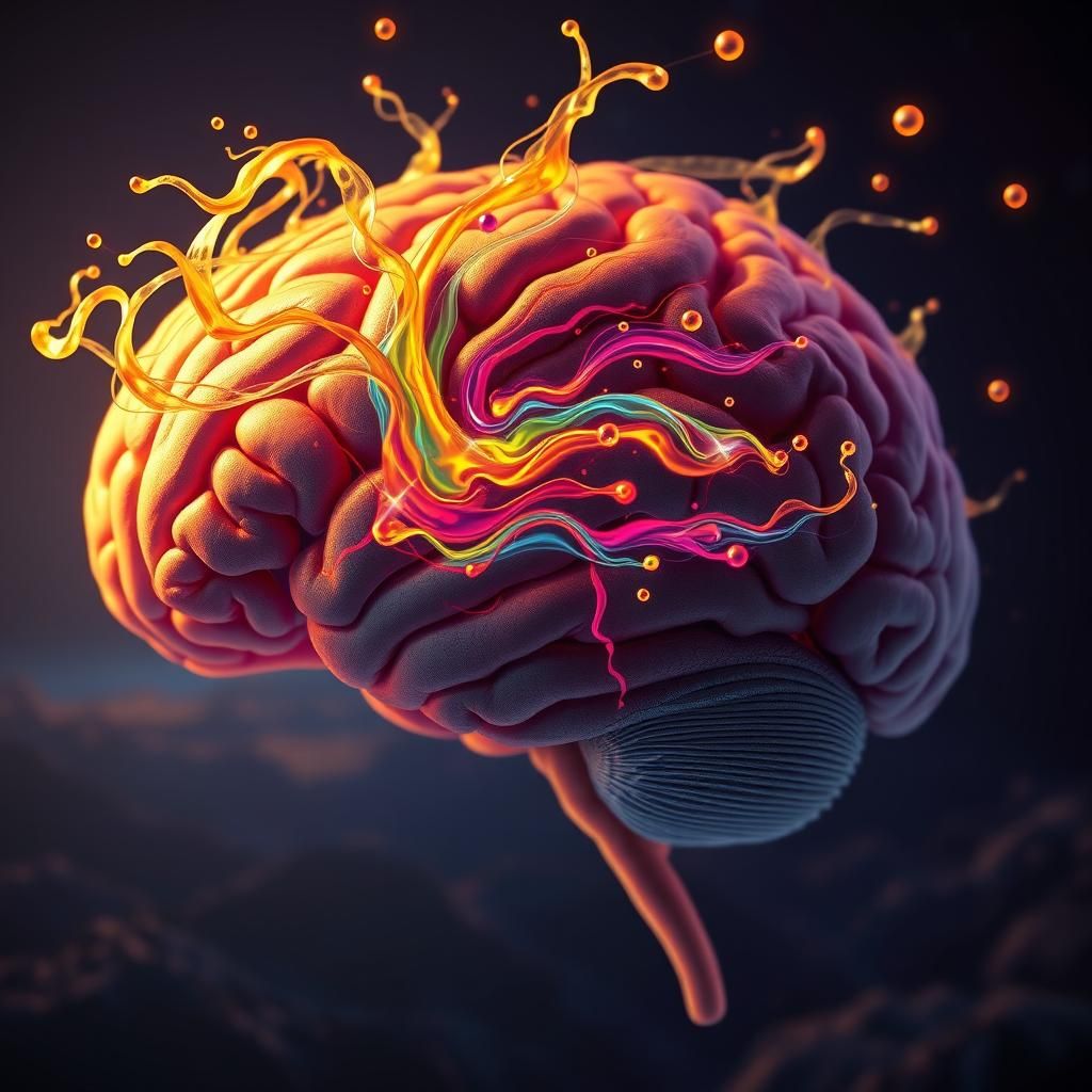 Hyperrealistic Brain with Swirling Energy