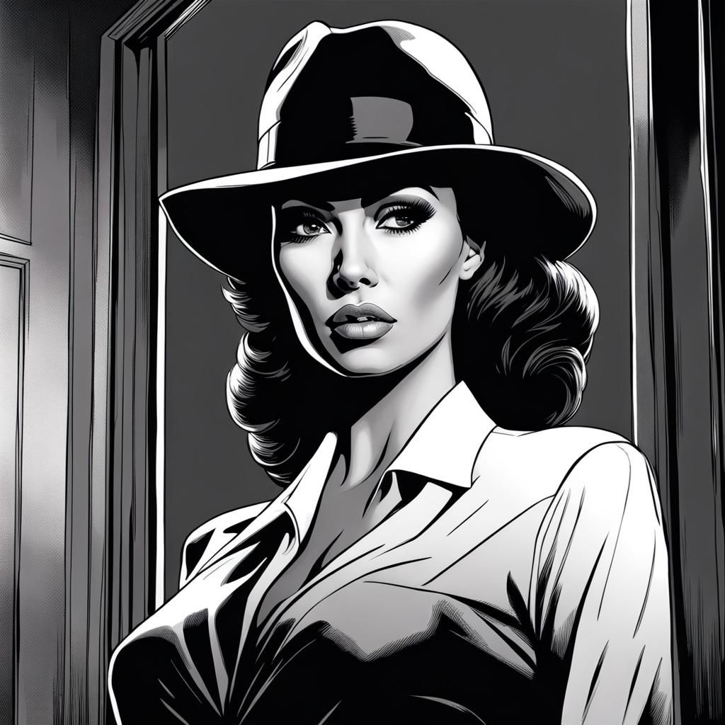Kim K as 1940s Noir Femme Fatale