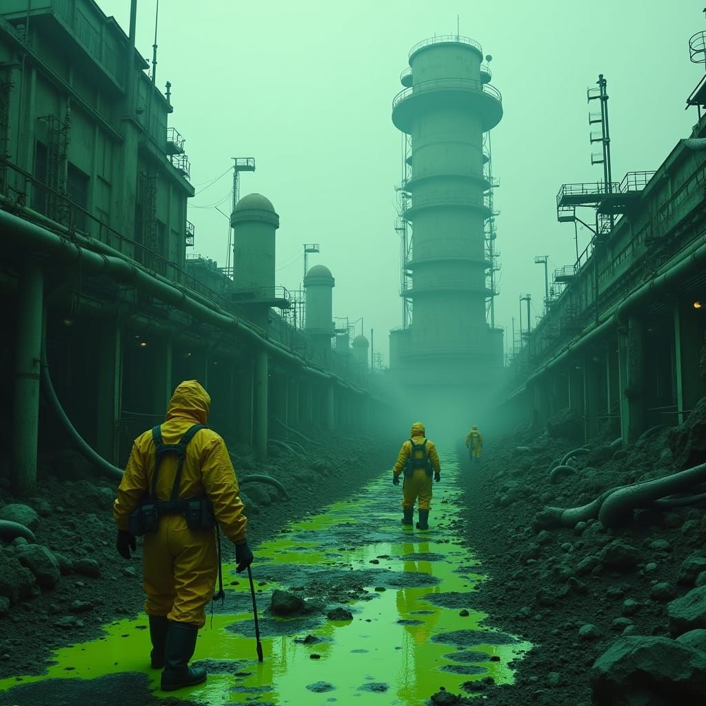 Dystopian Nuclear Site with Radioactive Leaks