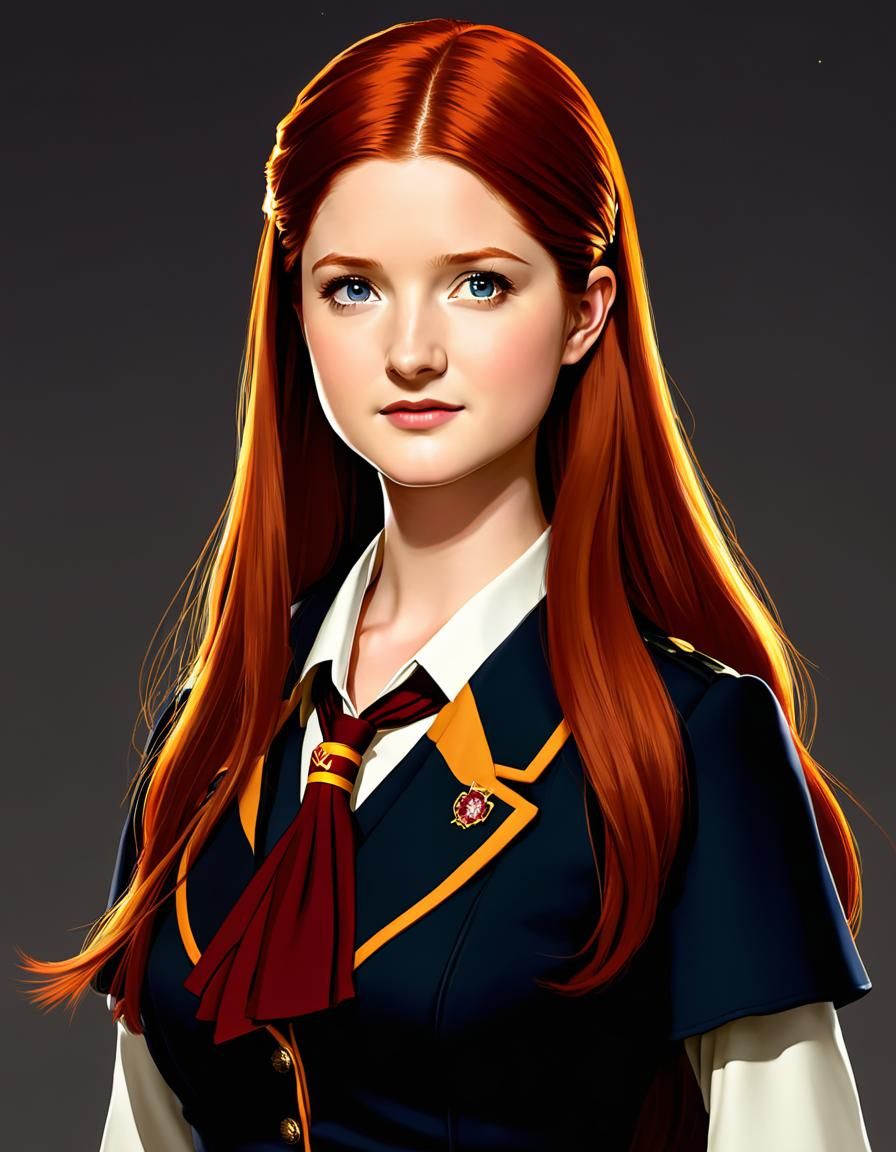Ginny Weasley as Anime Character in Miyazaki Style