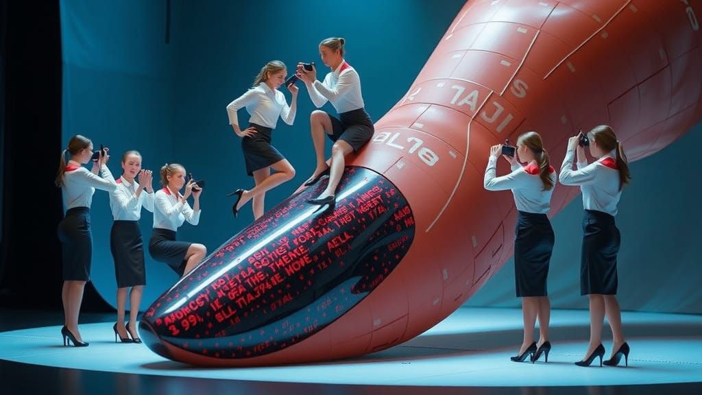 Surreal Coastal Scene in Vibrant Colors