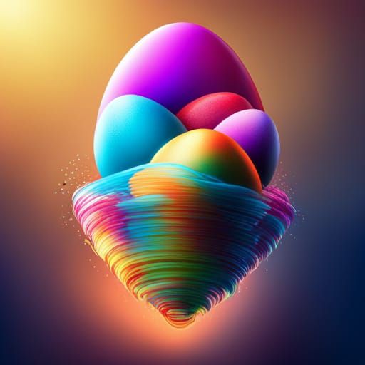 Hyperrealistic Easter Splash Art in Vivid Color