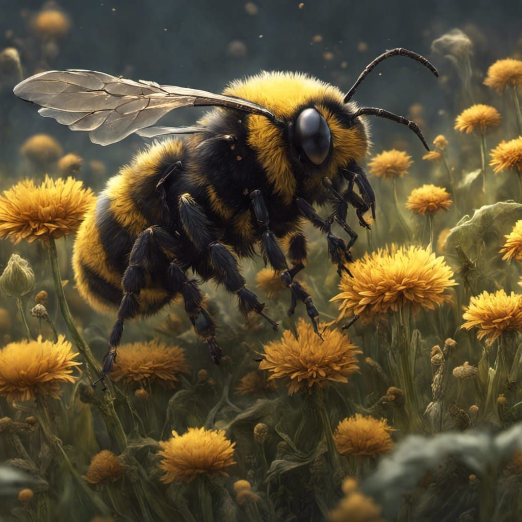 Dark Fantasy: Hungry Flowers Eat Bumble Bees