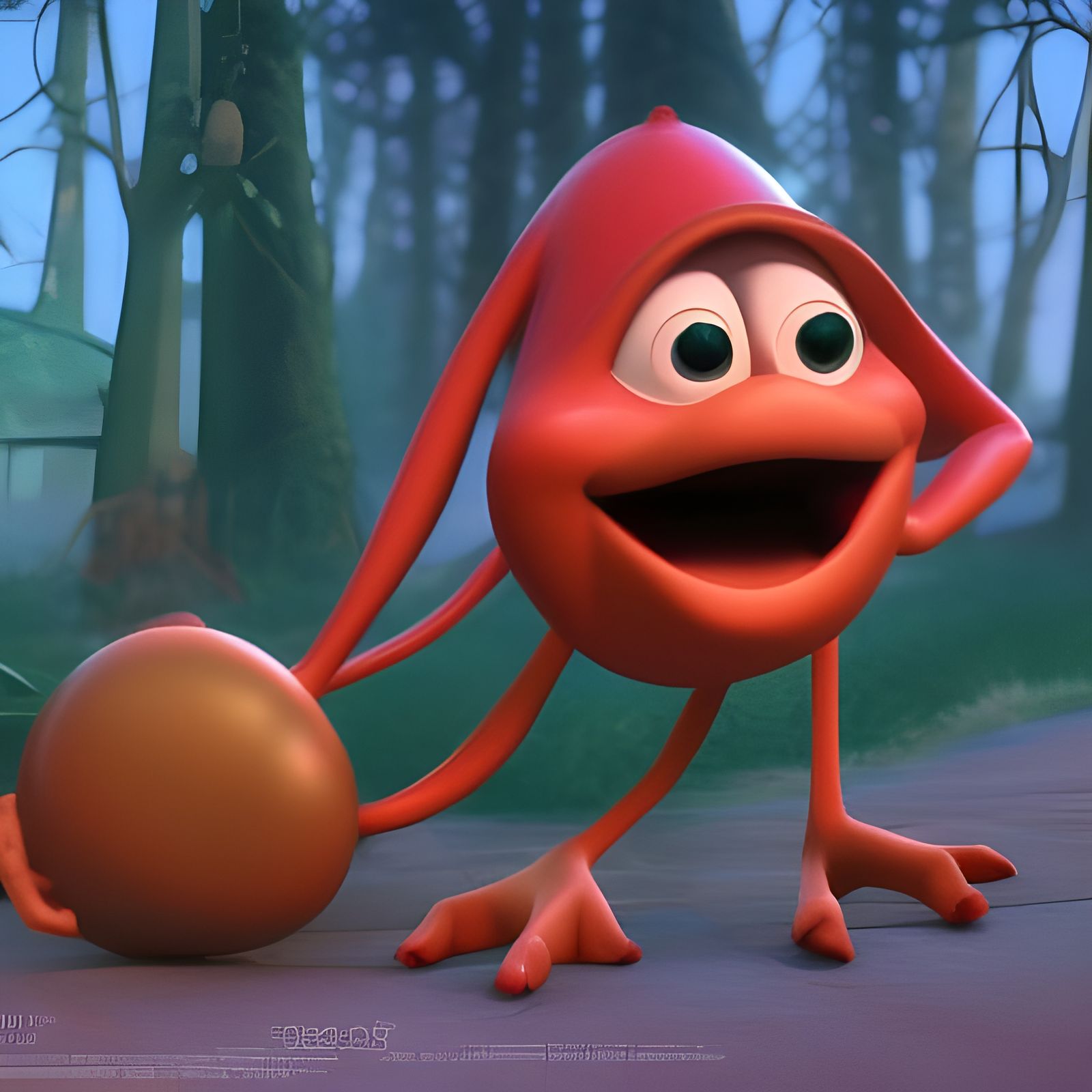 Red Land Crab as Santa Claus: Pixar-Style 3D Art