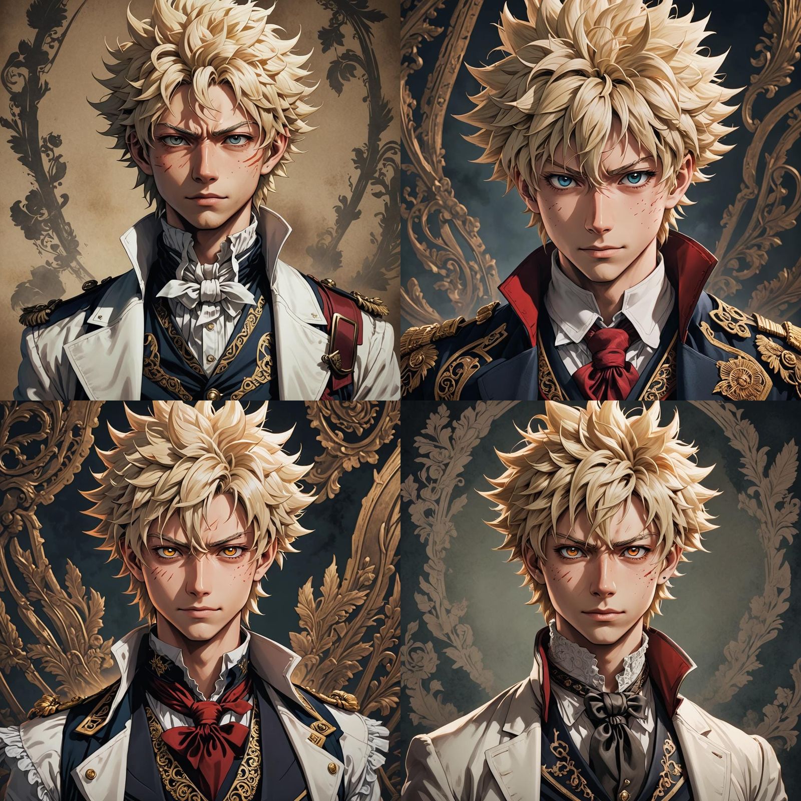 Victorian Katsuki Bakugo Hyperrealistic Manga-Style Portrait