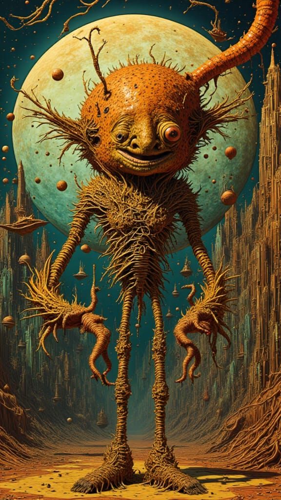 Vintage-style Koch Snowflake Character