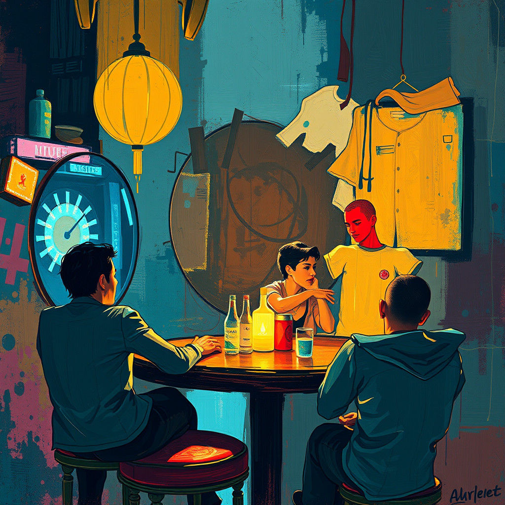 Abstract Expressionist Cabaret in Retro Aesthetic