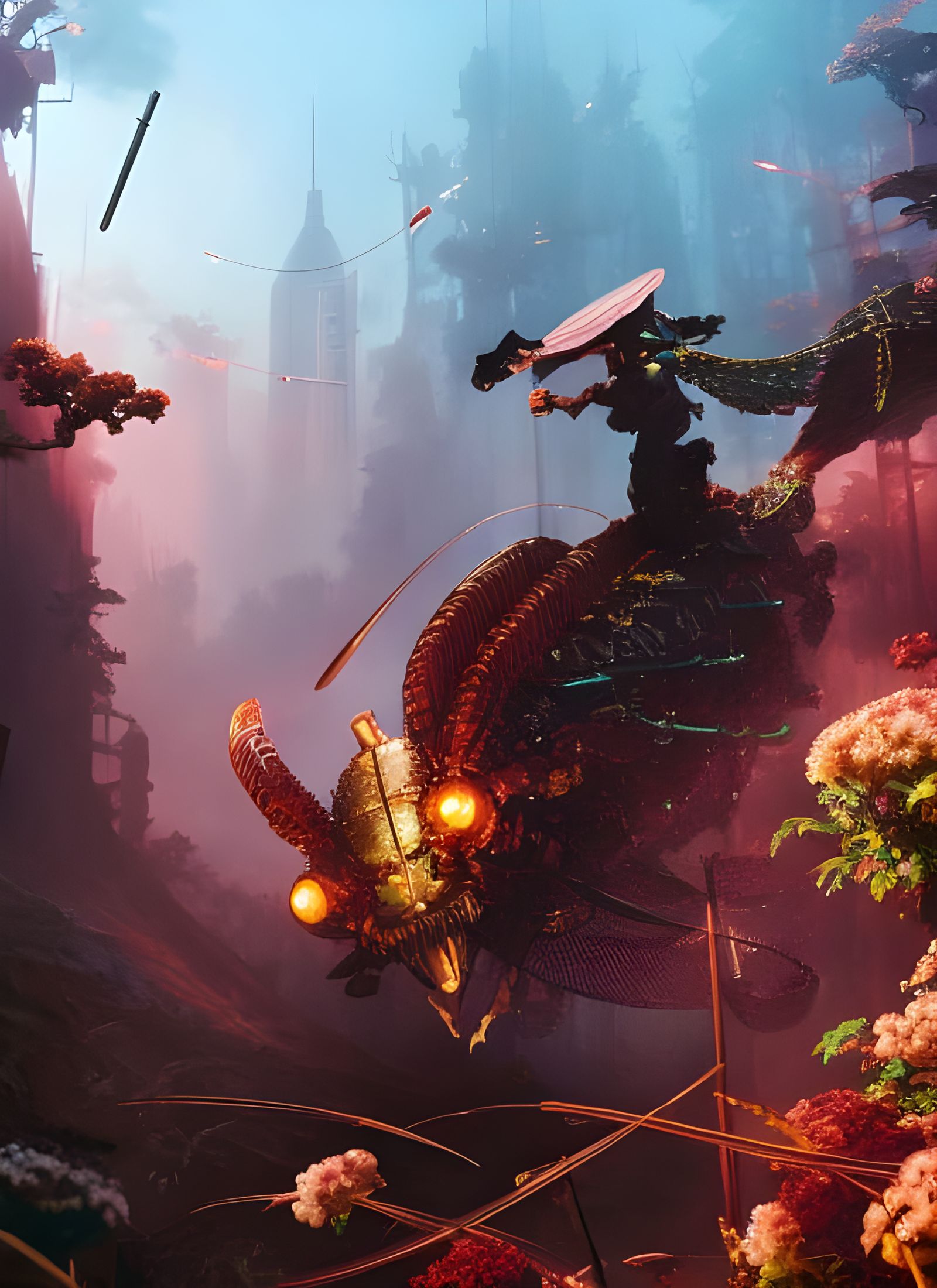 Insect Centurion in Ancient Rome: Digital Illustration