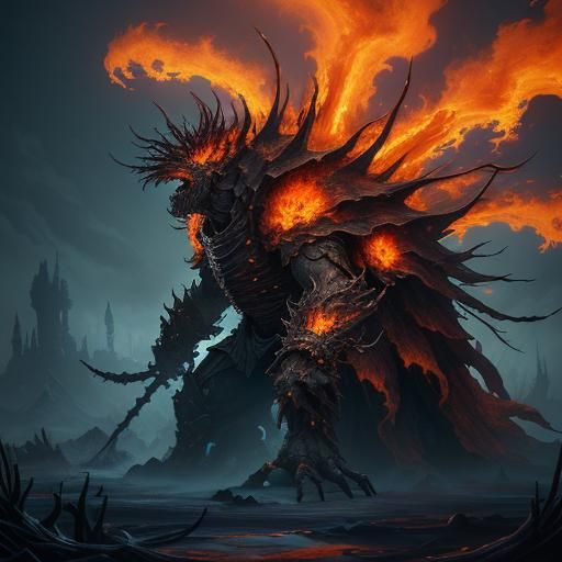 Coconut Creature Juggernaut Concept Art in Oil Painting Styl...