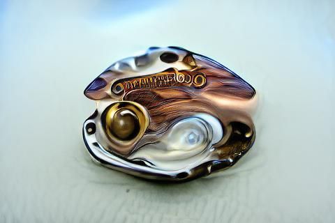 Steampunk Clam Displaying a Golden Pearl