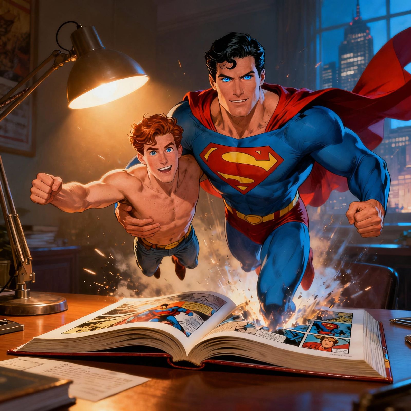 Superman and Jimmy Olsen Escape Comic Book Pages