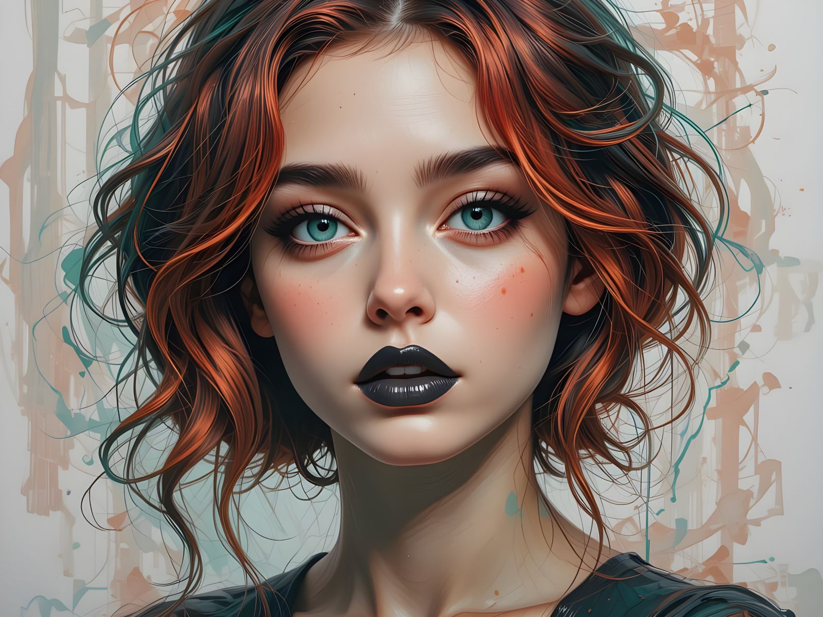 Vibrant Portrait in Chaotic Oil Brush Style