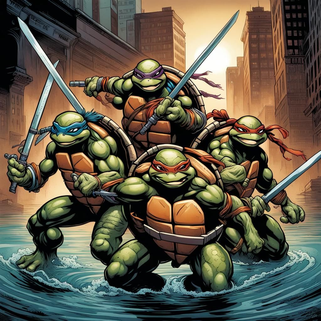 Ninja Turtles Comic Book Art by Brooks & Mumford