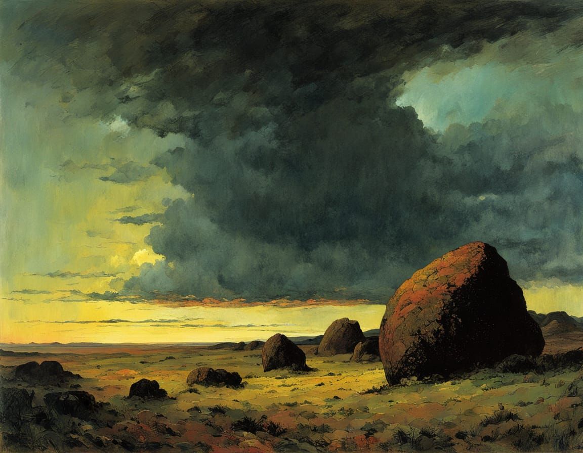 Majestic Heath Landscape Unfolds Under Twilight Skies