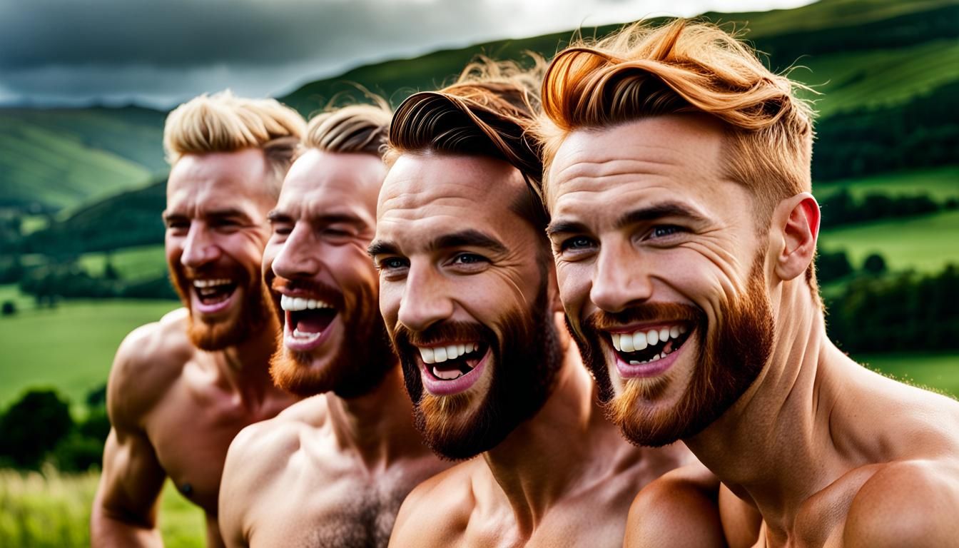 Laughing Men Portrait in Professional Photography Style