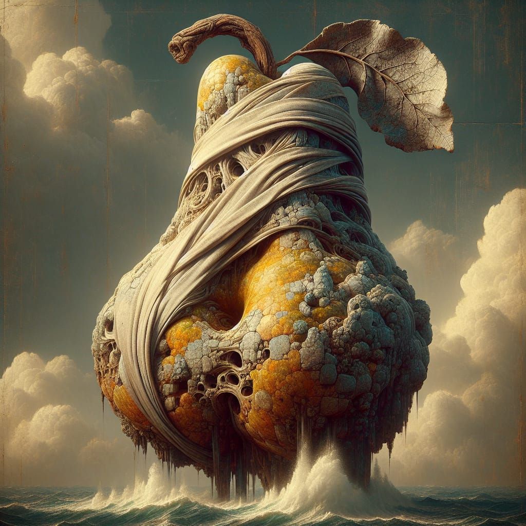 Stone Pear with Bandage: Fantasy Concept Art